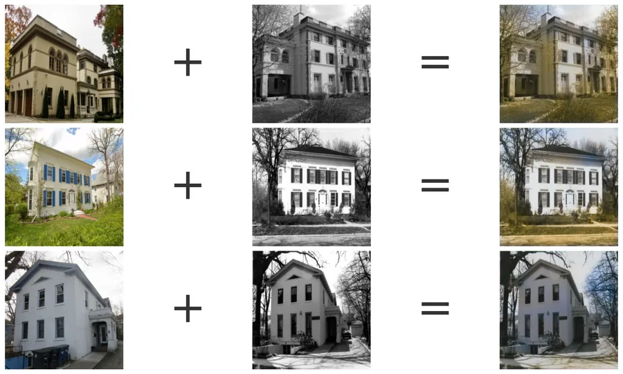 Grid of colorized historical images